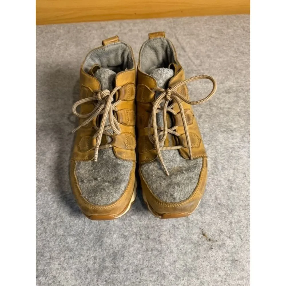Sorel Kinetic Caribou Waterproof Boots Womens 6.5 Brown Leather Wool NL3372-224